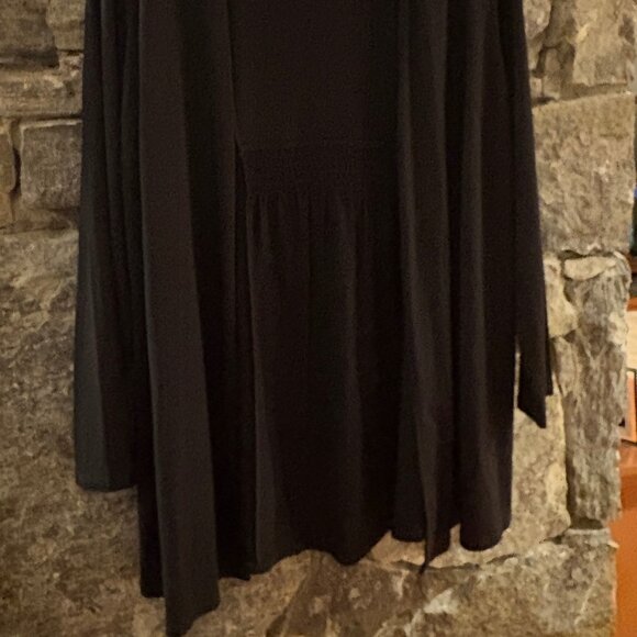 J JILL OPEN FRONT WEAREVER FLOWY BLACK KNIT CARDIGAN -  - SZ 1X -LIKE NEW - Picture 5 of 5